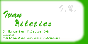 ivan miletics business card