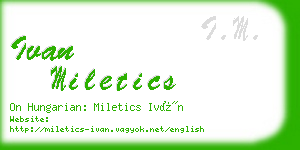 ivan miletics business card